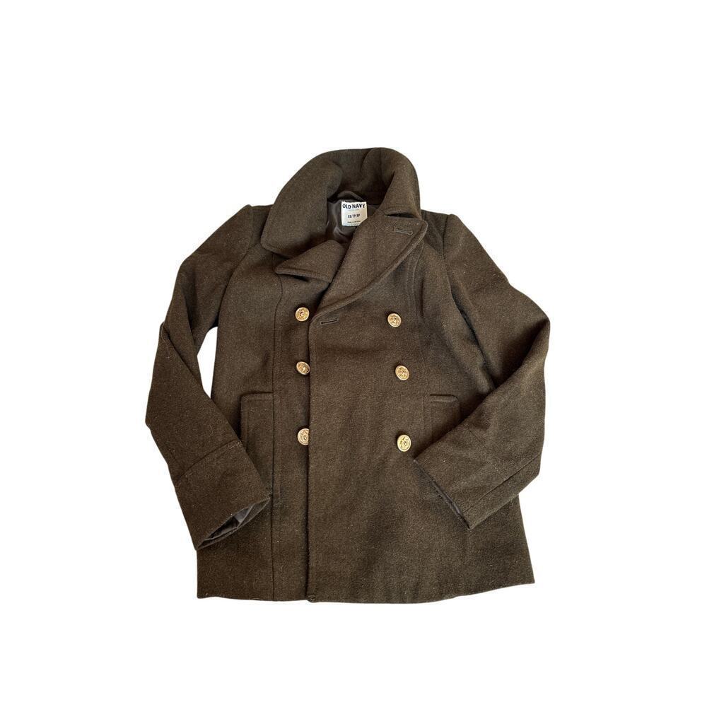 Y2K Old Navy Olive Wool Military Jacket XS